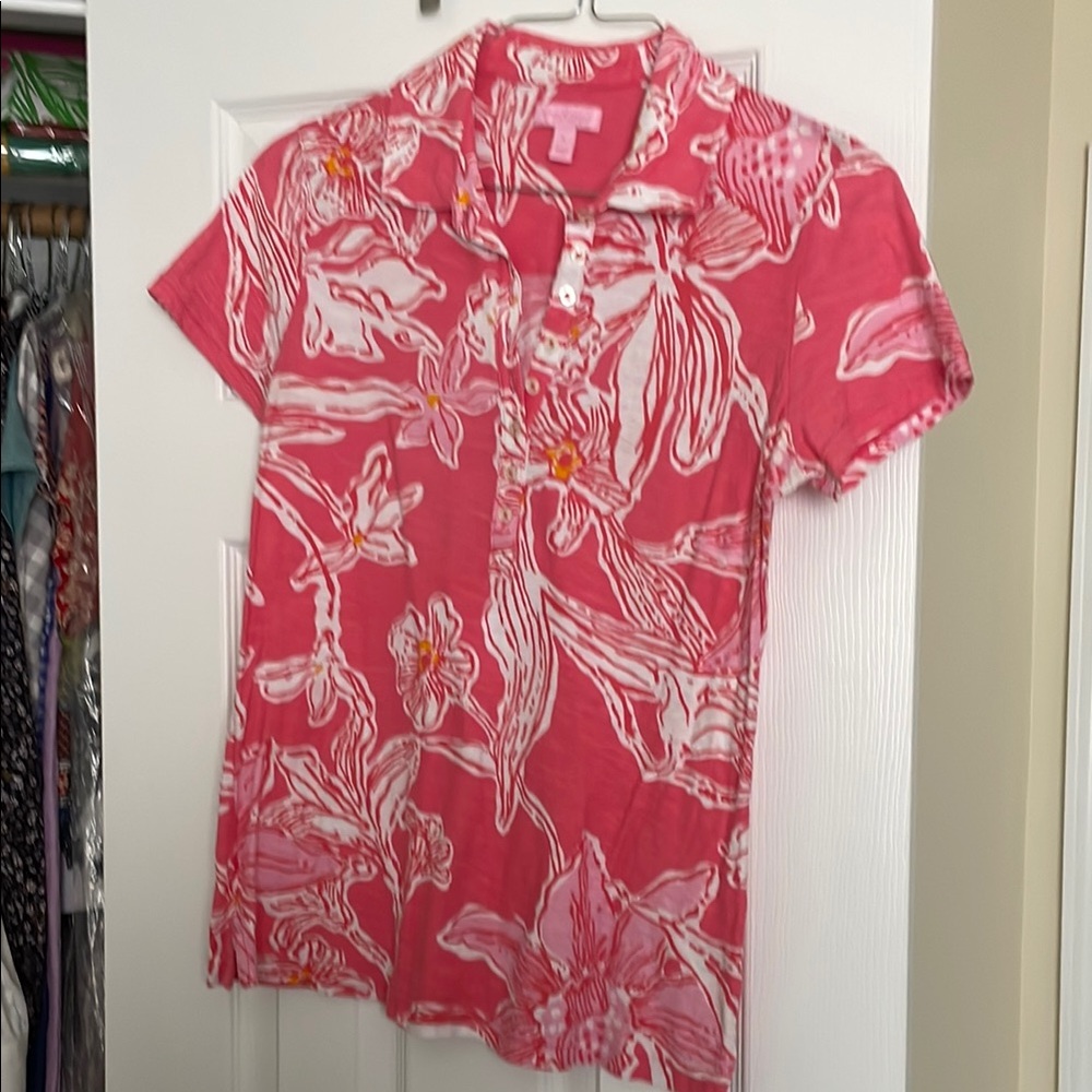 Lilly Pulitzer Pink Floral Blouse